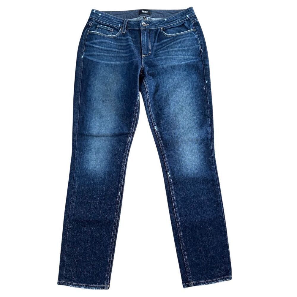 Paige Straight Distressed Denim Jeans Women's Size 27